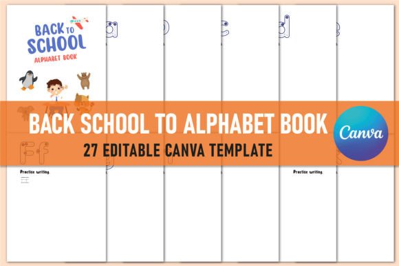 Back to School Alphabet Book for Canva