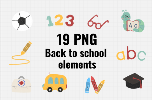 Chalk Style Back to School PNG Elements: Versatile, High-Resolution Assets for Creative Projects