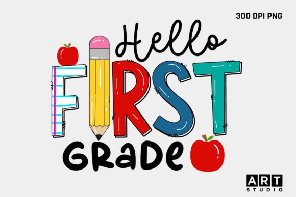 Hello First Grade Back to School PNG